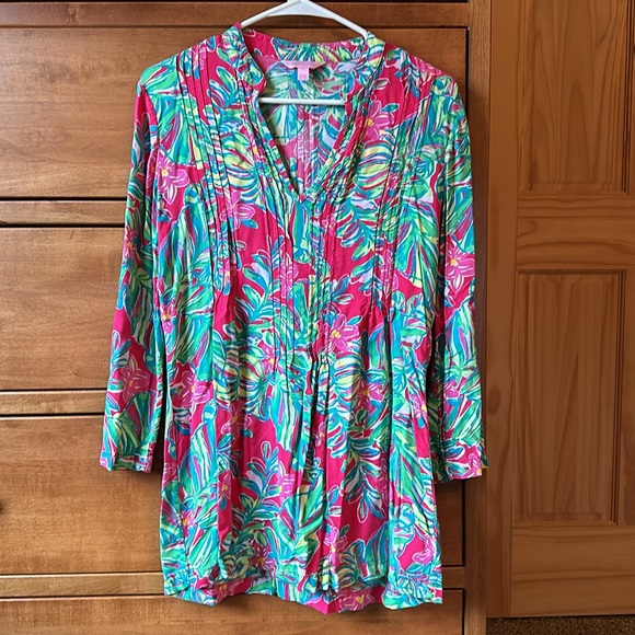 Lily Pulitzer 3/4 sleeve lightweight tunic/mini dress small - Picture 3 of 5